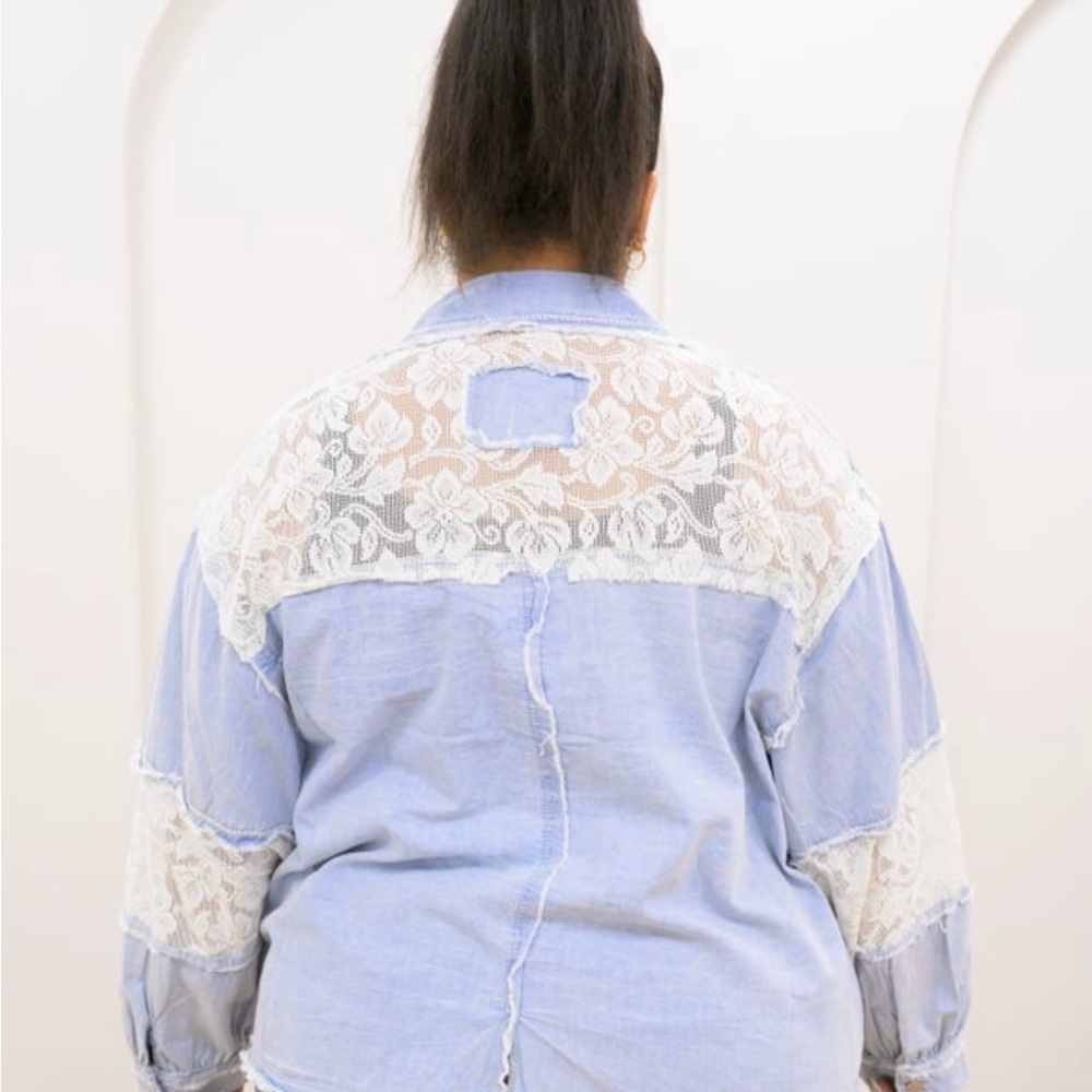 Super Sale - Pol Stylish Patchwork Denim Shirt - image 4